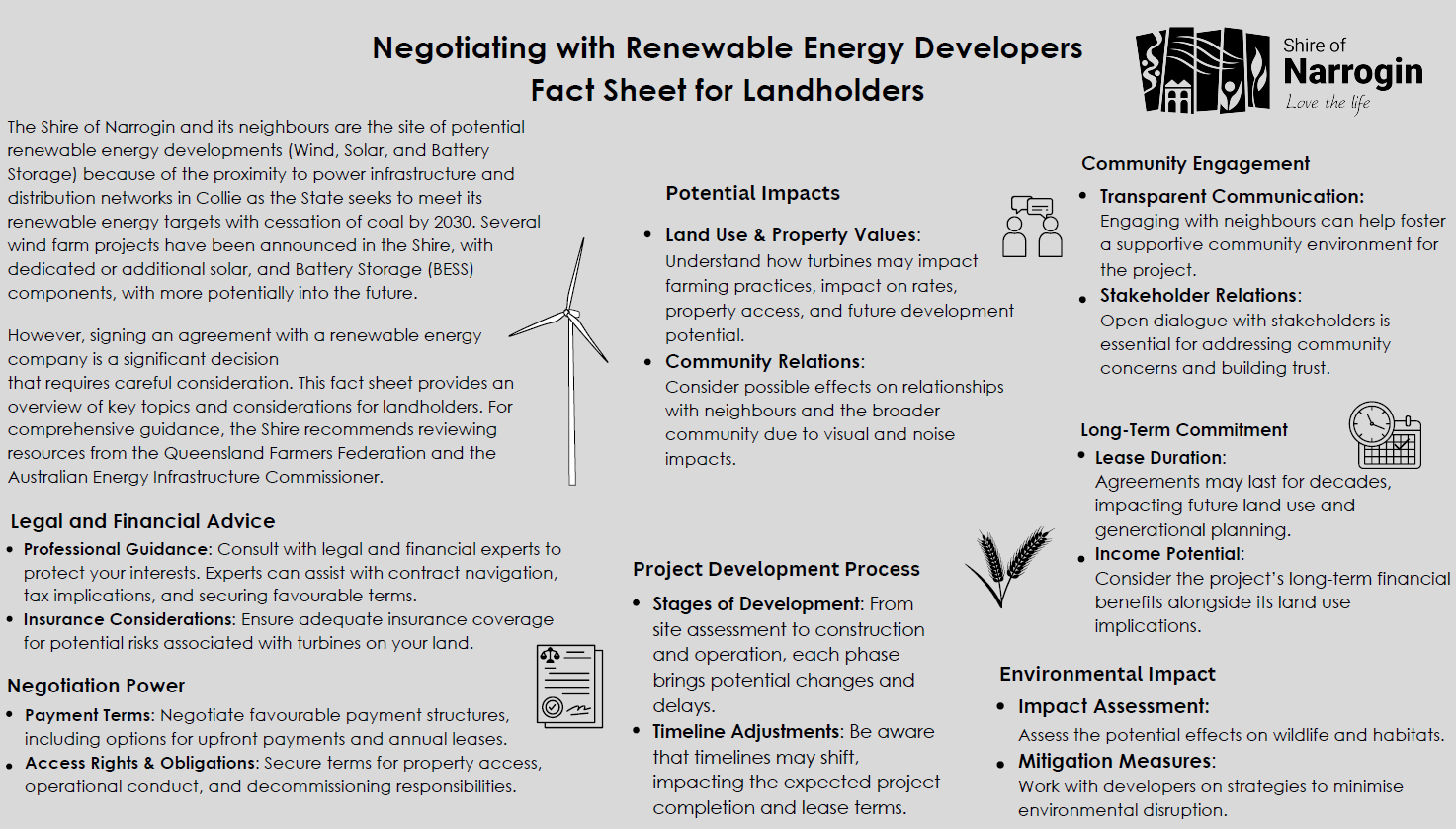 Negotiating with Renewable Energy Developers - Fact Sheet for Landholders